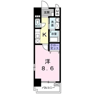 カーサ・フィオーレ中広通り【4階】の間取り