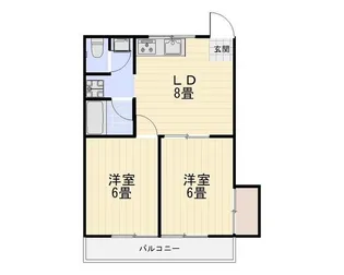 2DKの間取り画像