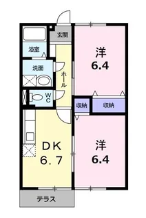 ウエストコート勢田【1階】の間取り