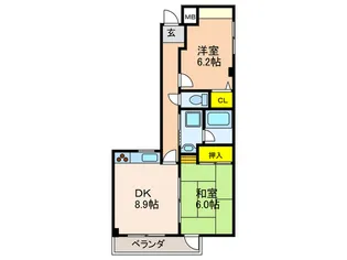 グローリヤ牧野【2階】の間取り