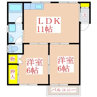 シャトーアイ【2階】の間取り