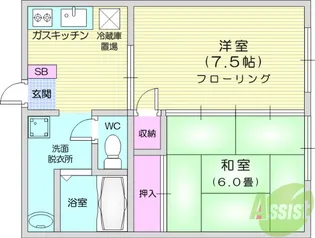 パレットルームゆり【1階】の間取り