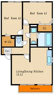 フォレスト枝吉B棟【1階】の間取り