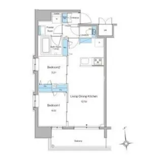 ルフォンプログレ南森町【8階】の間取り