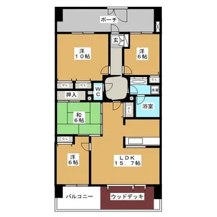 グランシティレイディアントアクアヴィータ【7階】の間取り