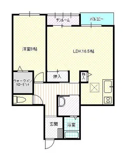 たんぽぽコーポ福岡【1階】の間取り