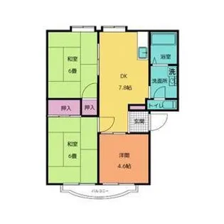 サンシティ仲之坊【2階】の間取り