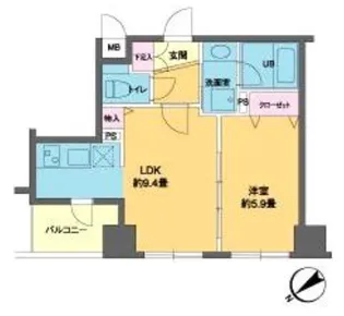 カスタリア北上野【12階】の間取り