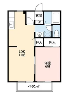 サンヴィレッジやまほ B【1階】の間取り