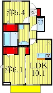 ジュモンターニュ【1階】の間取り