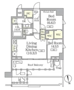 東京都新宿区東五軒町【マンション】の間取り