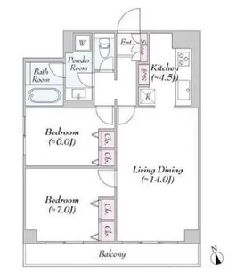 東京都新宿区神楽坂3【マンション】の間取り