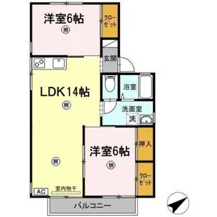 セジュール大田 C棟【2階】の間取り