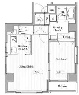 ハーモニーレジデンス月島#002【8階】の間取り