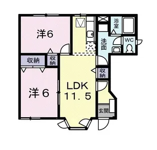 エバーグリーンシマダA【1階】の間取り