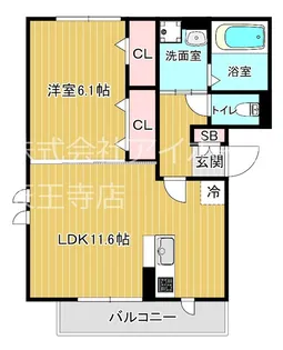スクエアプレイス天王寺東 A棟【3階】の間取り