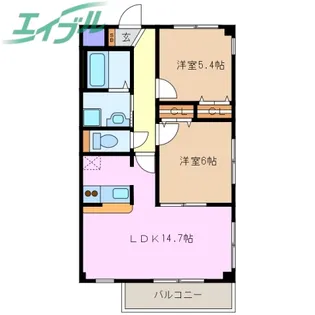 iZm HINAGA A棟【2階】の間取り