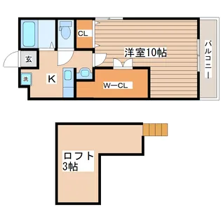 メゾンプラネットB【1階】の間取り