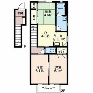 フレンズ A【2階】の間取り