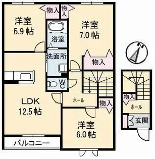 グランレーヴ【2階】の間取り