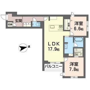 メリア調布【1階】の間取り