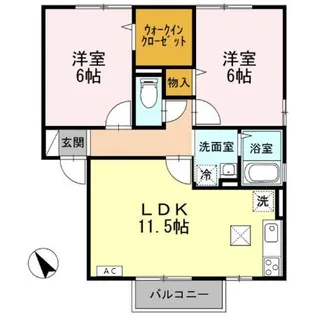 エフハウスバレリーヒル【1階】の間取り