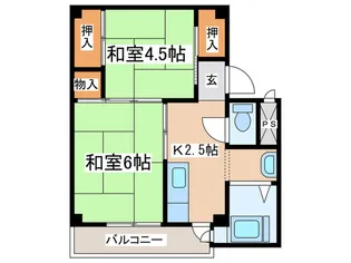 ビレッジハウス三田3号棟【5階】の間取り