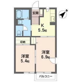シャーメゾン【1階】の間取り