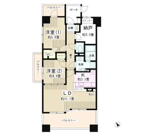 グライユール横浜【1階】の間取り