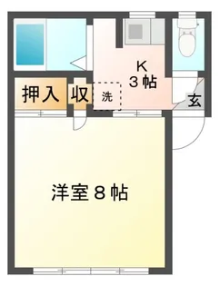 ハマシン狐ヶ崎マンションB【1階】の間取り