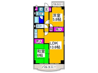サンドミール【2階】の間取り