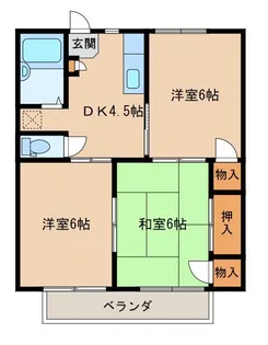 パークランドハイツ A棟【2階】の間取り