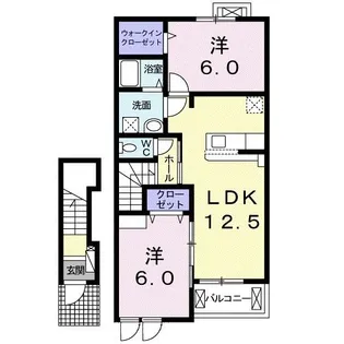 フィオーレ ルーナ ヴェント【2階】の間取り