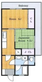 南常盤台グリーンコーポ【3階】の間取り