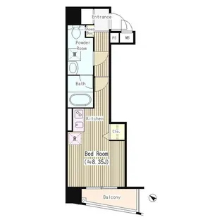 アクアアンビシャス八丁堀【7階】の間取り