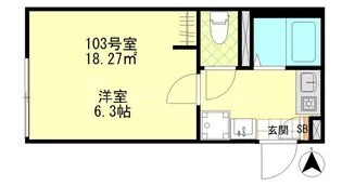 ルミナス千住大橋【1階】の間取り