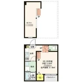 ハーモニーテラス銀杏町【1階】の間取り