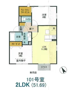 ラ・フォンテ花崎【1階】の間取り