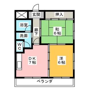 サンハイツ八田【2階】の間取り