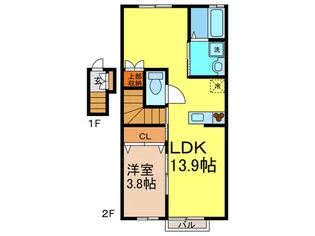 ア-バンウッズ豊玉【2階】の間取り