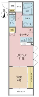 エミネンスAWARA【1階】の間取り