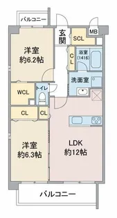 ブルーポアール【4階】の間取り