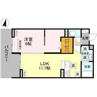 グランヴィル【1階】の間取り