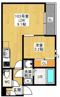 Grandtic 奥田本町【1階】の間取り