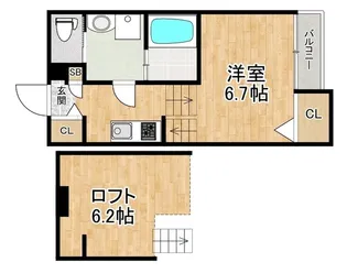OKエステート竹島【1階】の間取り