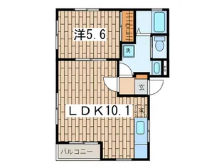 由比ガ浜コ-トハウスII【1階】の間取り