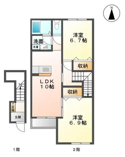 メゾンプランドール【2階】の間取り