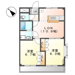 グランシャリオ【2階】の間取り