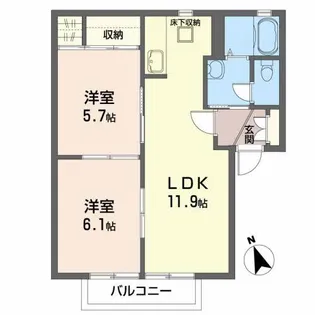 ラルジュ・コートI【1階】の間取り