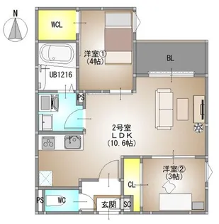 仮称)REGALEST 下伊福6【3階】の間取り